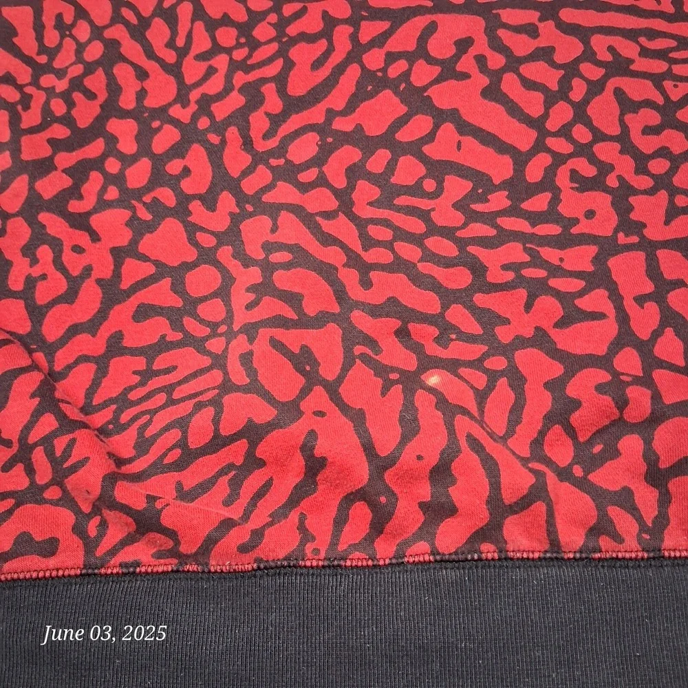 Vintage Nike Air Jordan Prime Flight Elephant Print‎ Sweatshirt Size 3XL Red 90s